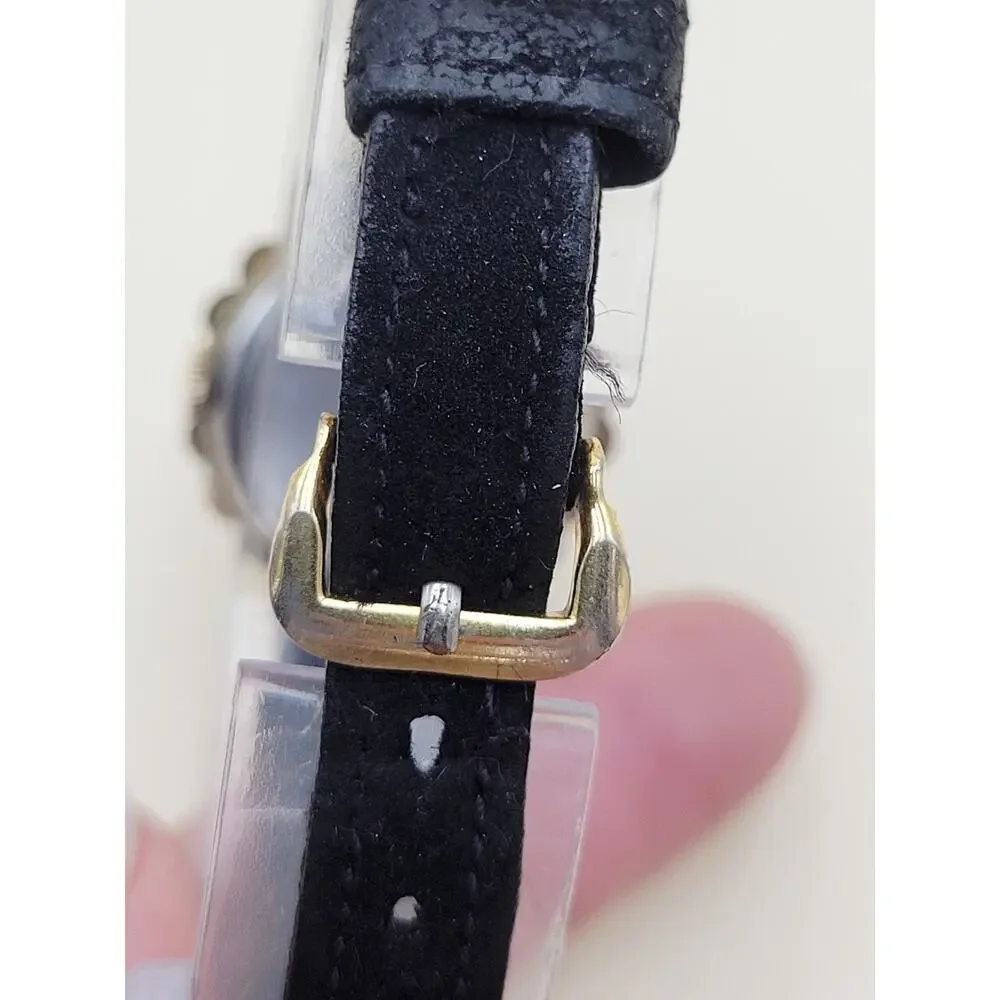 Vintage Picard Women’s Cocktail Watch Gold Tone Rope Bezel Scalloped Edge 1950